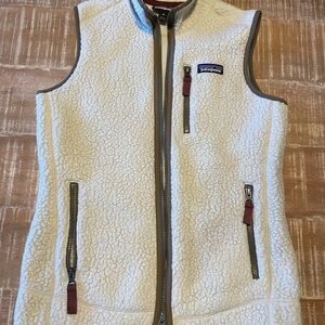 Patagonia Cream and Tan Fleece Vest
